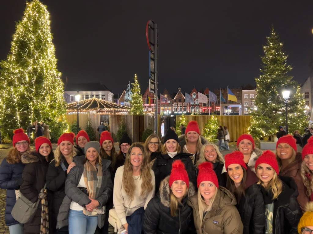 The author on her first group Christmas Market Tour in Bruges, Belgium. December, 2024